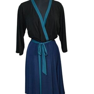 Torrid Black and Blue Midi Dress